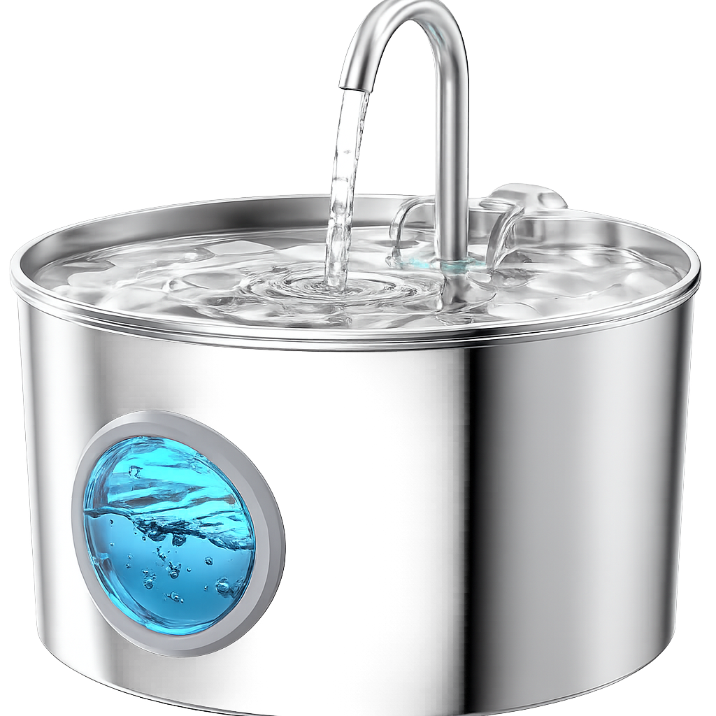 Fuente de Agua Premium para Perros y Gatos de Acero Inoxidable