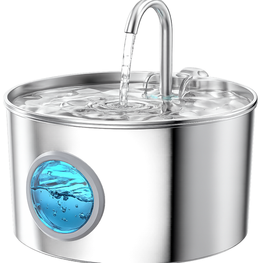 Fuente de Agua Premium para Perros y Gatos de Acero Inoxidable